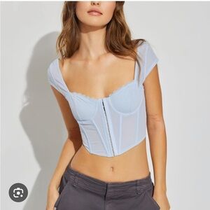 Garage Blue Cap Sleeve Maesie Corset
